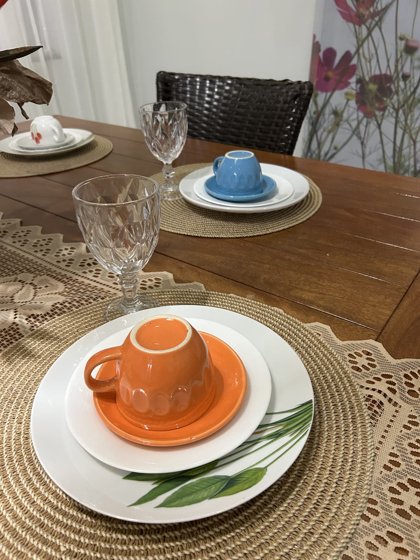 Mesa posta para o café da manhã no Garden Hotel
